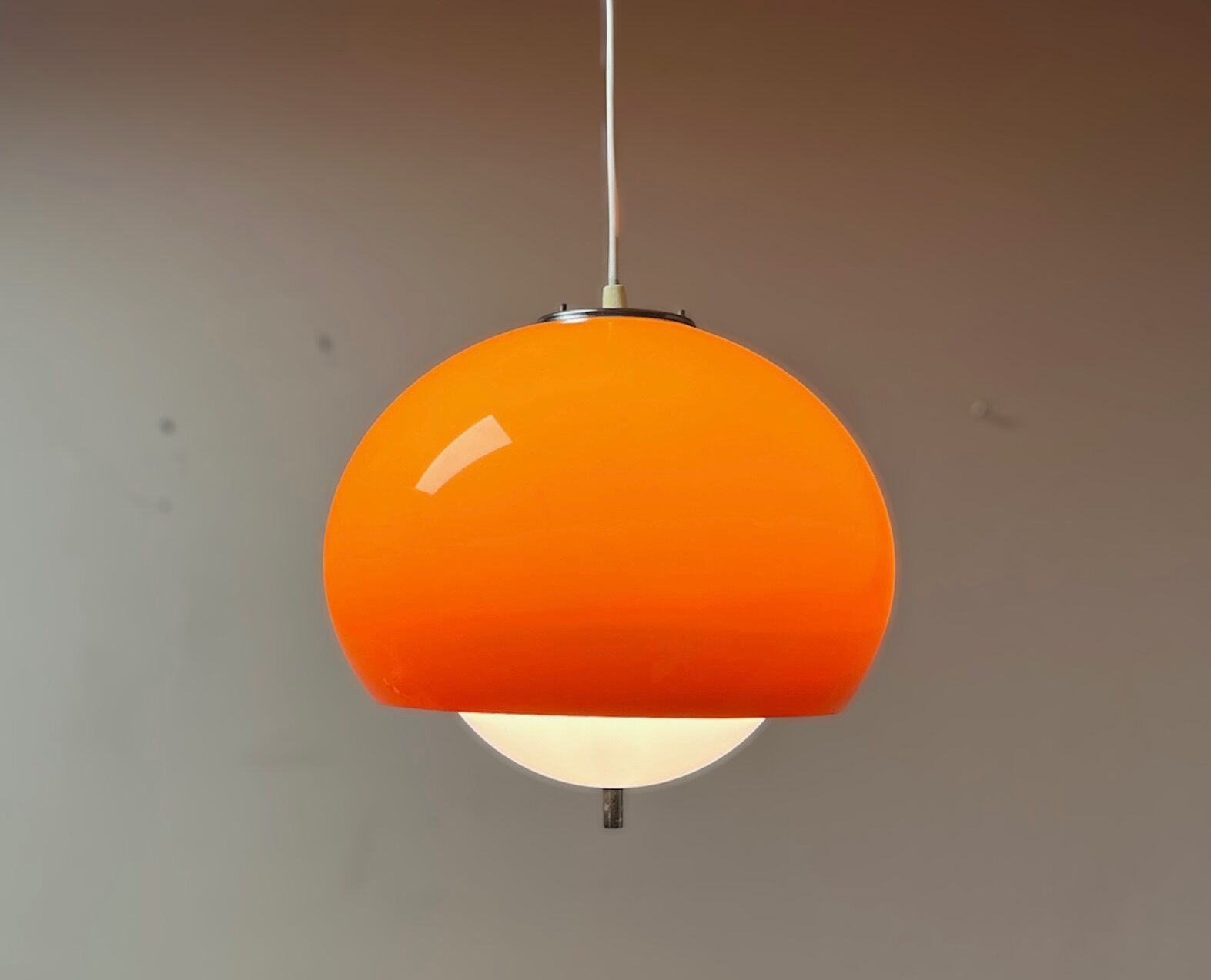 Harvey Guzzini Burgos Pendant Lamp - Rare Space Age Italian Design Hanging Lamp 60s 70s