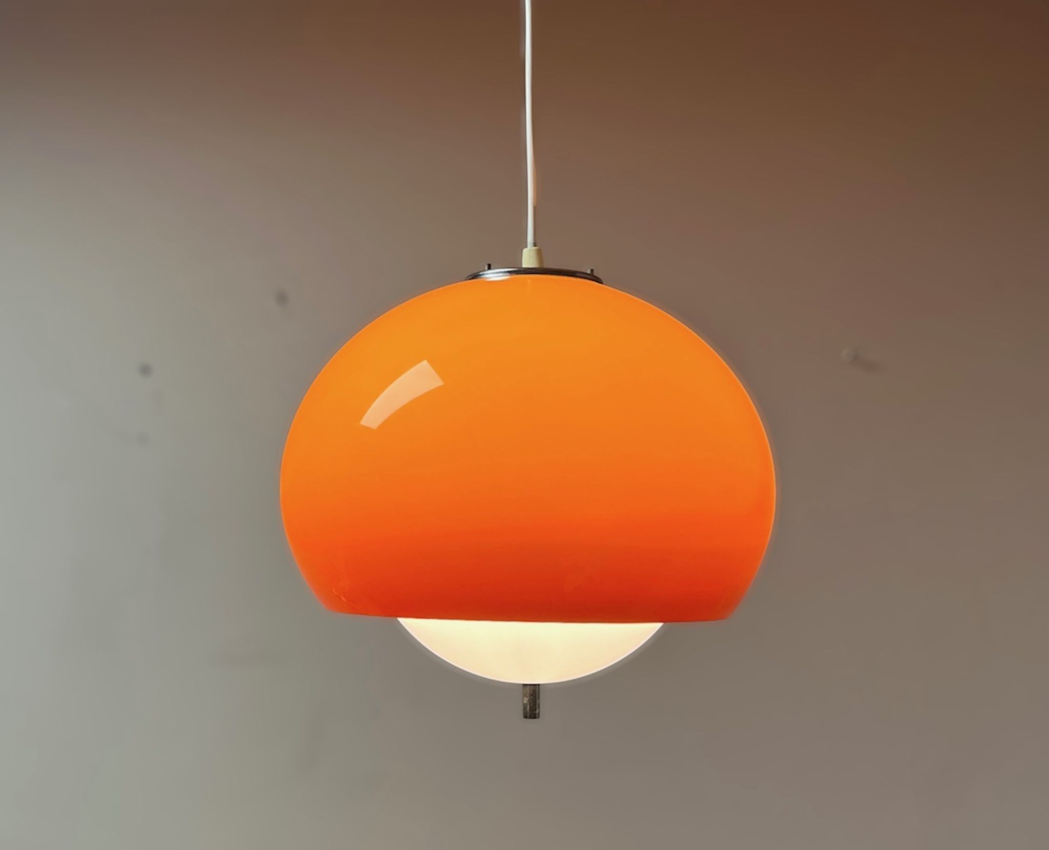 Harvey Guzzini Burgos Pendant Lamp - Rare Space Age Italian Design Hanging Lamp 60s 70s