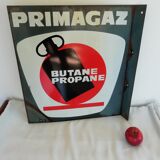 Primagaz panneau publicitaire en tôle emmaillée double face.