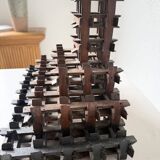 Crucifix sculpture Tramp Art 1900