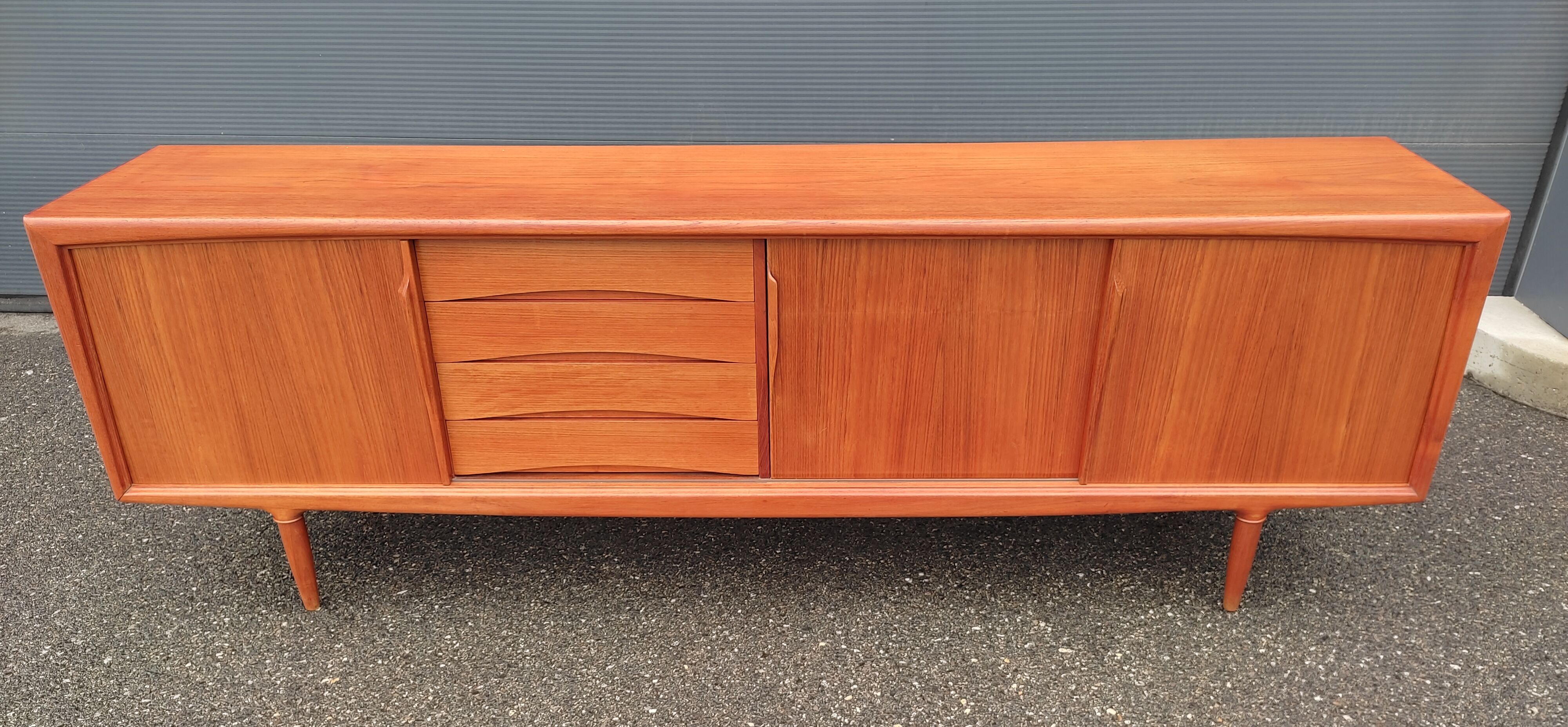 Scandinavian teak row by Axel Christensen for ACO Mobler