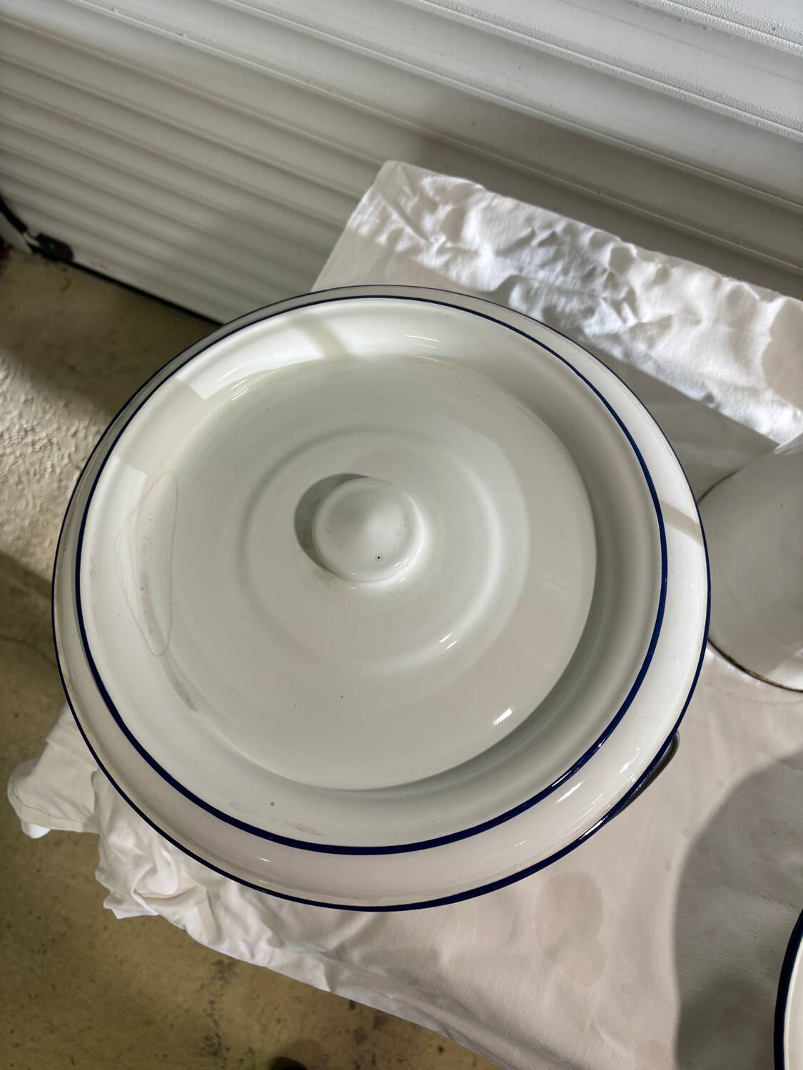 Pitcher bowl and enameled bucket