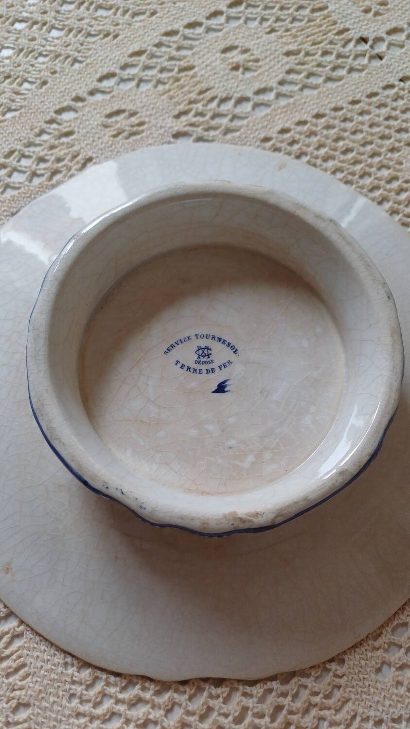 Ironstone Compote Dish Sunflower