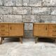 Pair of night table feet compass bedside end of vintage sofa old 1950 1960 retro