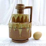 Antique Art Deco bottle, France, ceramic with handle and stopper