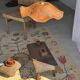 Average suspension flat wavy leaf in smooth teak flower D:40