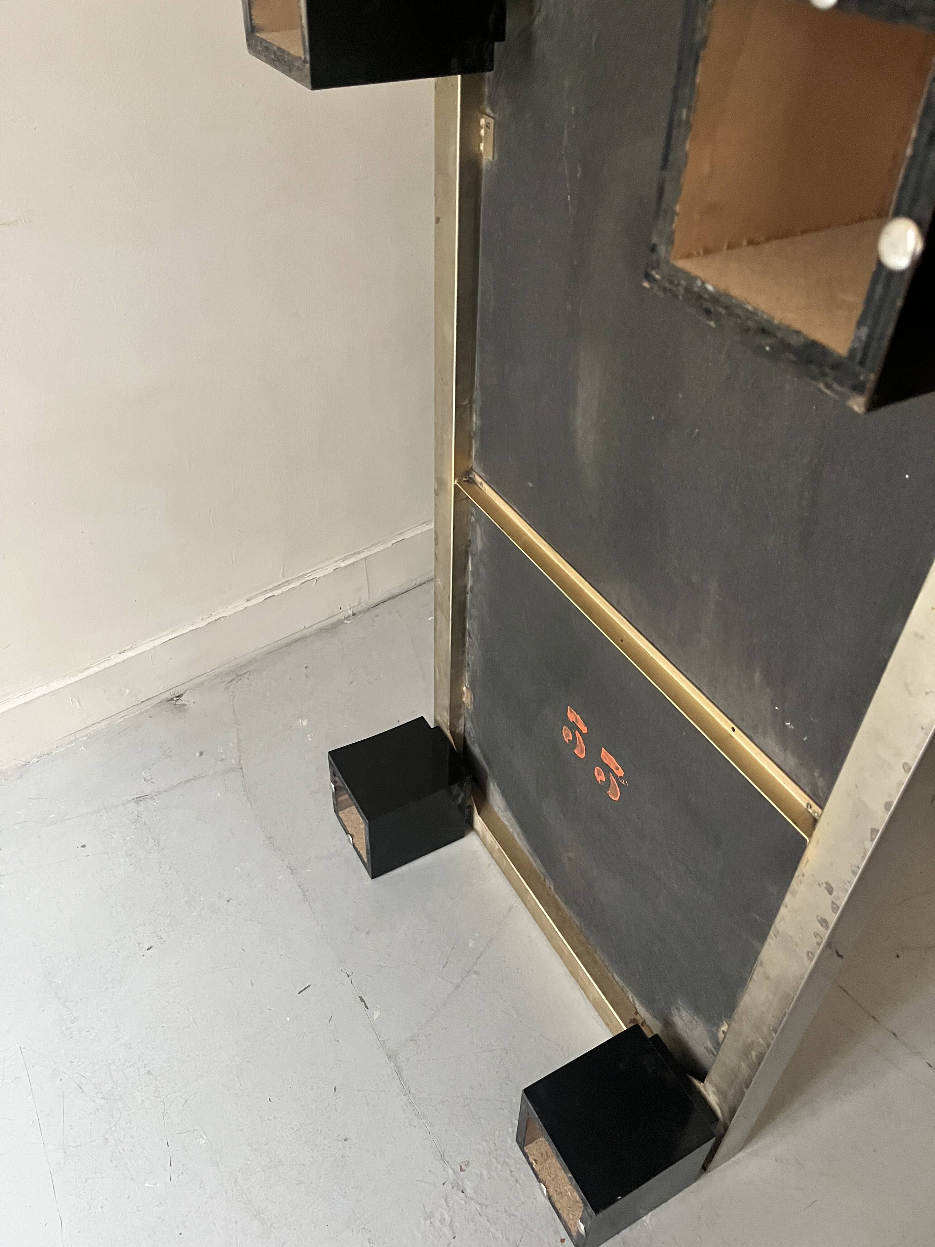 Black & brushed chrome coffee table in the style of Willy Rizzo, design 1970