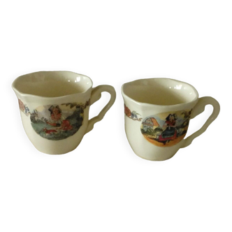 Sarreguemines earthenware cups