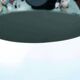 Lampe suspendue vintage sphère chromée, lampe œil de l'ère spatiale