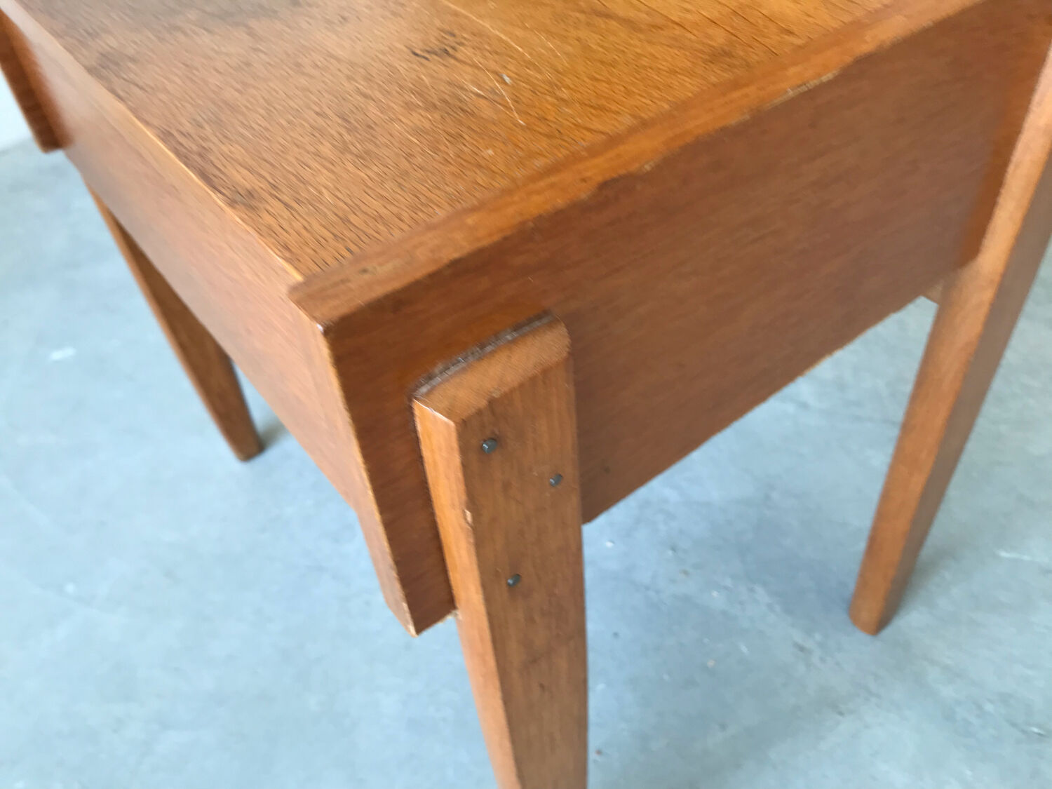 Pair of wooden bedside tables, circa 1950