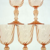 5 stemmed glasses - Rosaline Luminarc Arcoroc France - vintage 80s