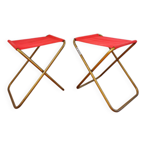 Paire de tabourets pliants