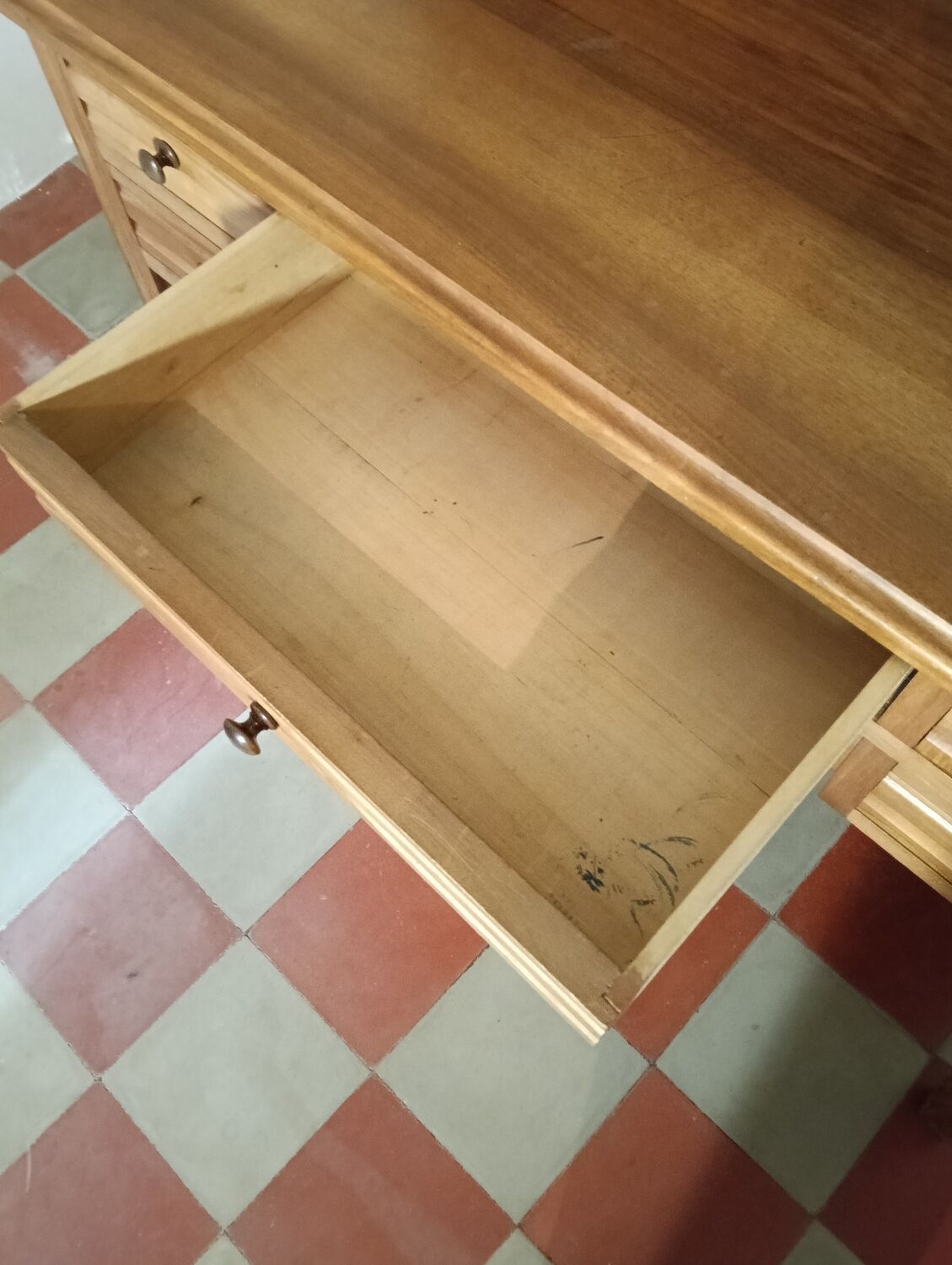 Solid walnut graduated desk