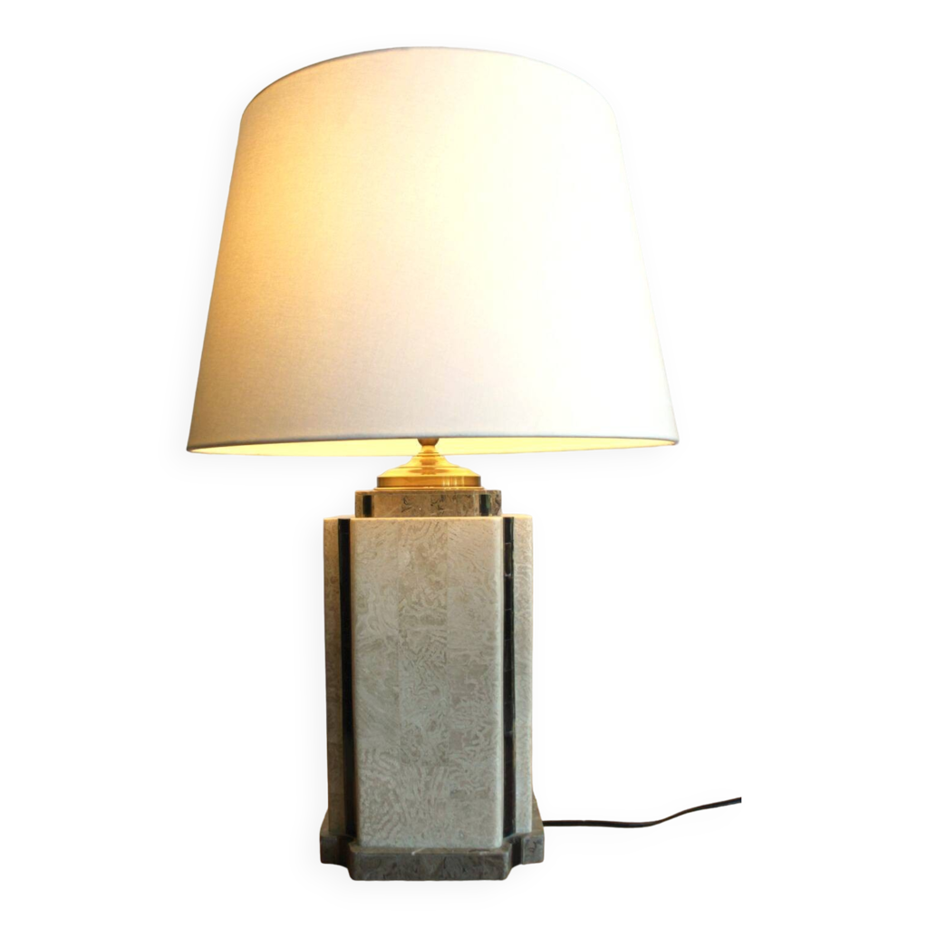 Paire De Pieds De Lampe En Marbre Rose