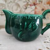 Coffee or tea set 14 pieces in emerald green earthenware José Pobert