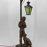 Lamp "La Bonne Soupe" by Victor Rousseau, Art Nouveau, circa 1900