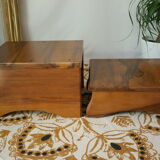 Pair of door artisanal plants in walnut