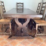 Monastery table with 6 chairs