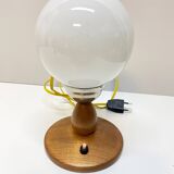 Lampe de chevet en bois, S.P. Metal Cracovie, années 1960