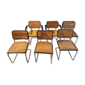 Set of 4 chairs B32 and 2 armchairs B64 Cesca by Marcel Breuer Italian Edition 1980