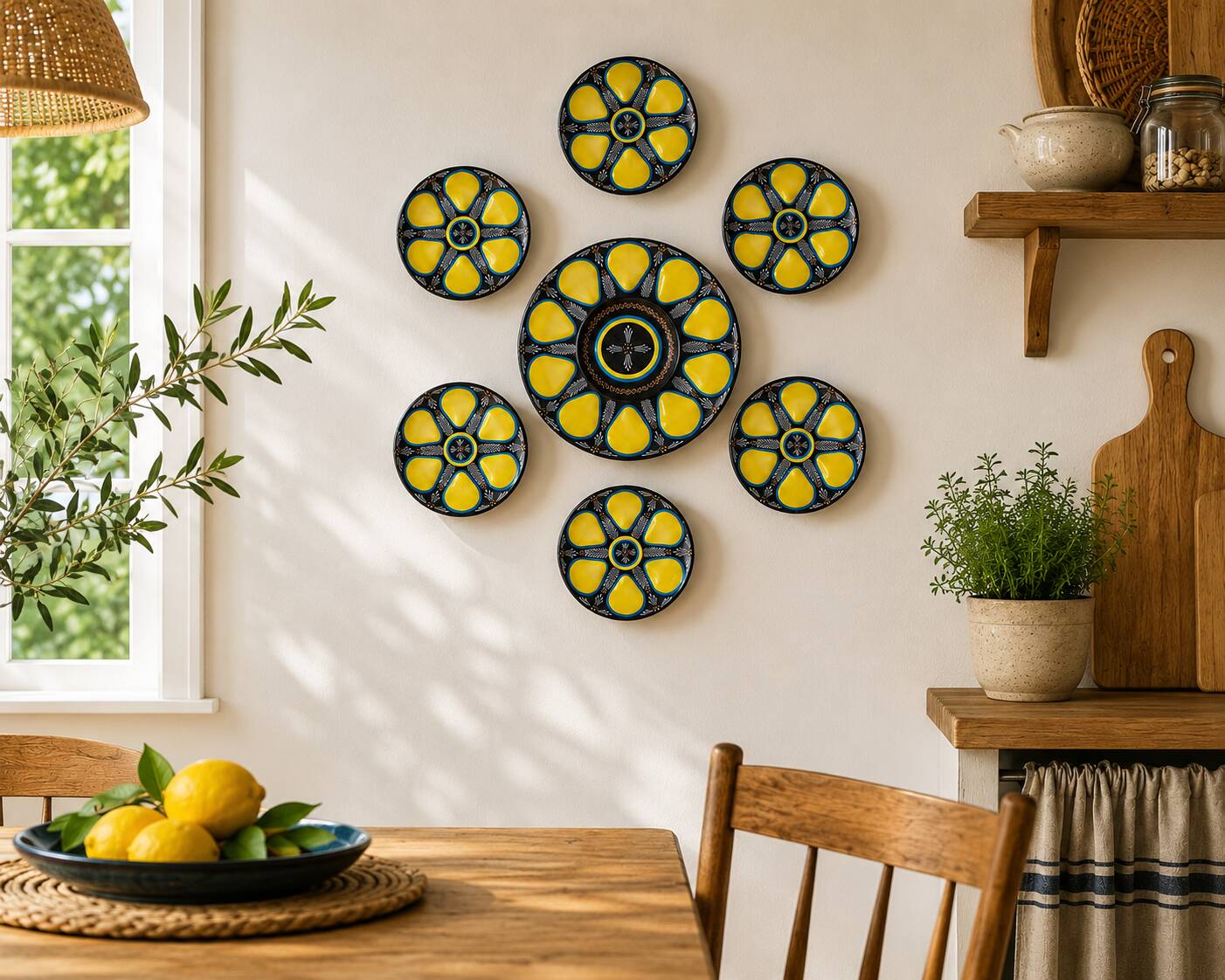 Oyster plates Quimper tableware or wall decoration
