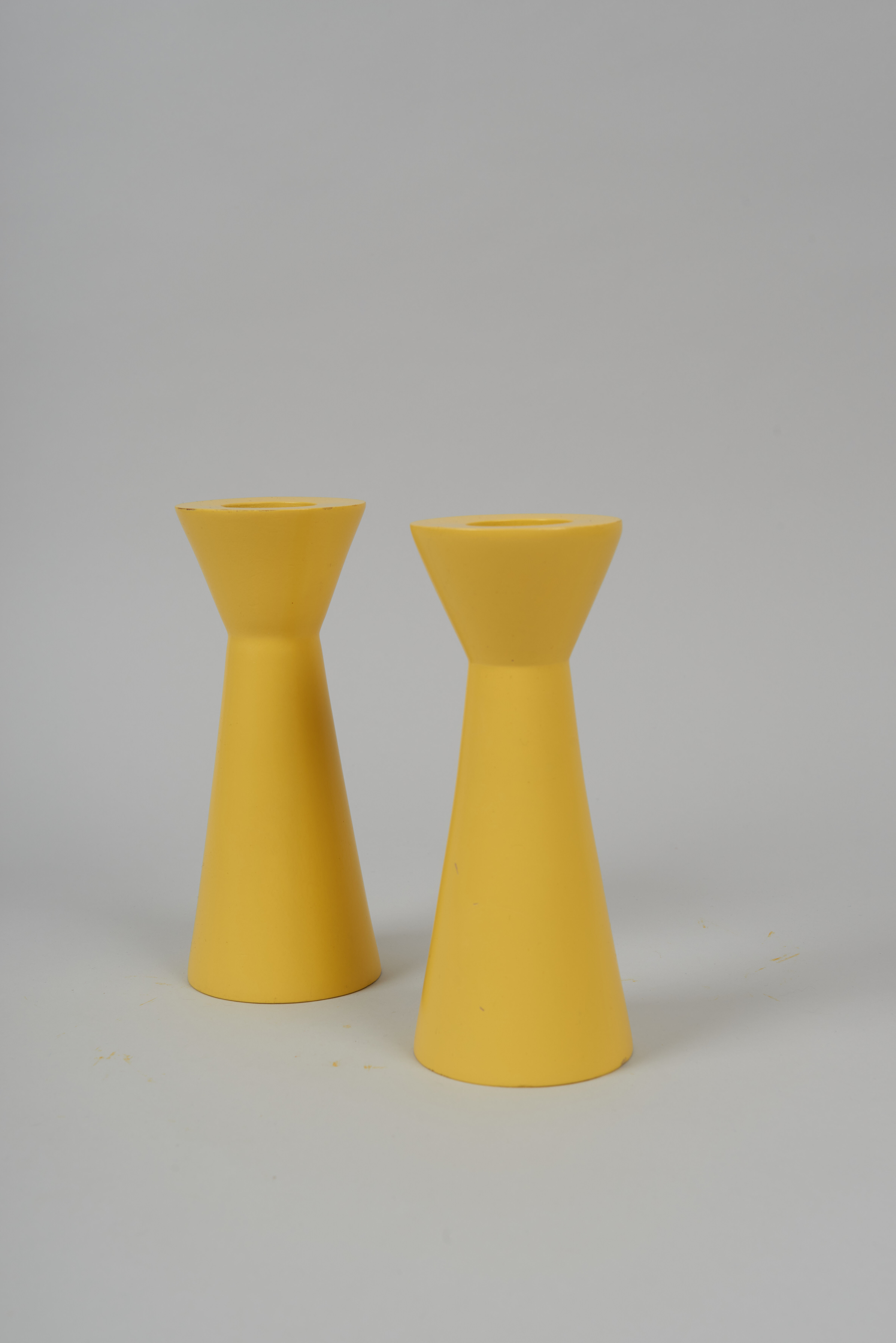 Pair of wooden candle holders