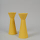Pair of wooden candle holders