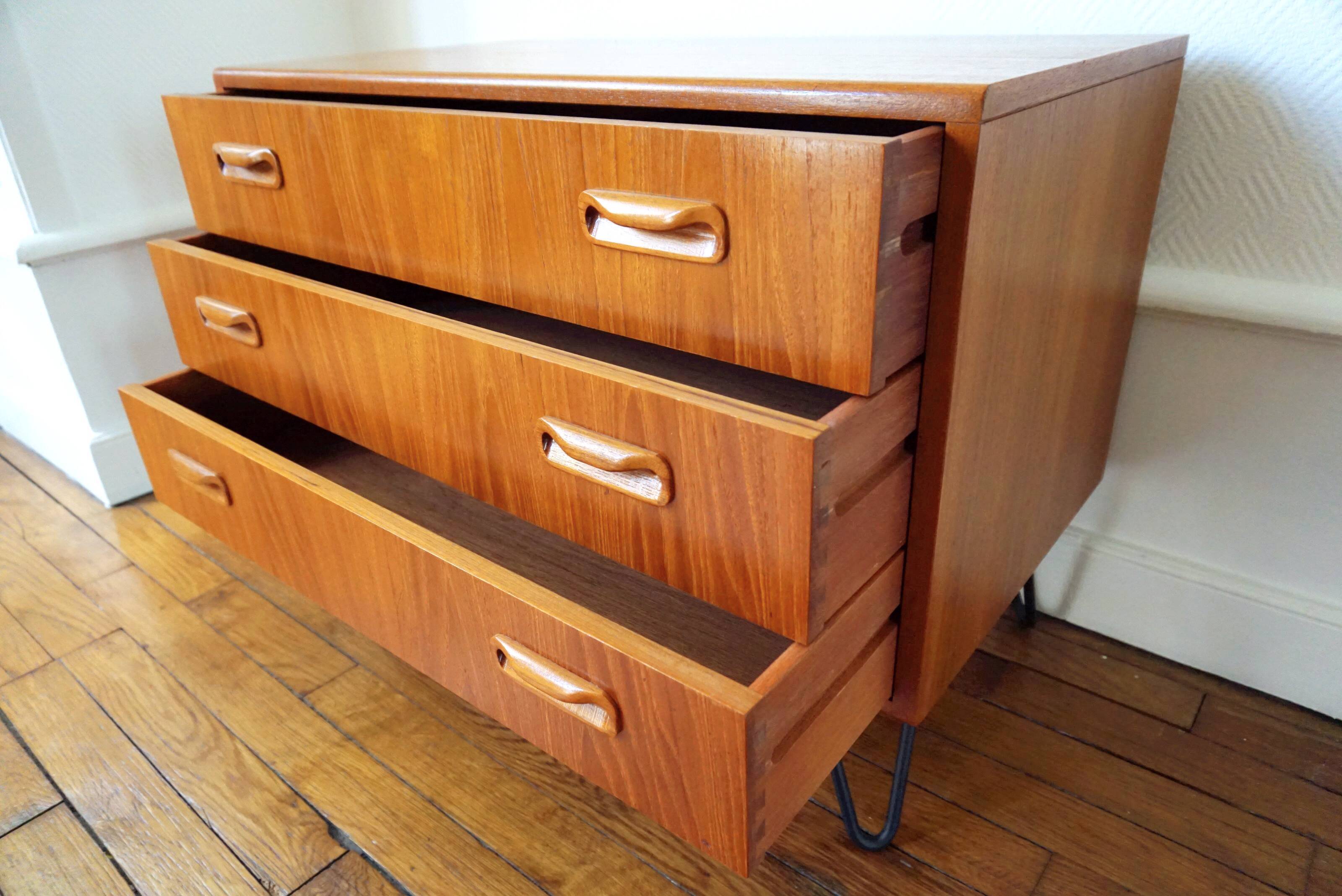 Dresser foot metal by G plan teak