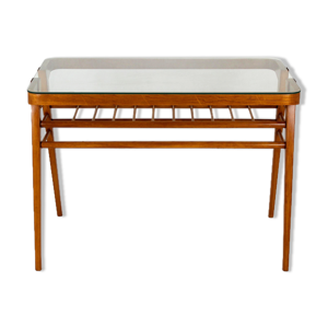 Table basse en bois avec - verre plateau