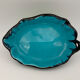 Vintage blue and black enameled ceramic trinket dish - 1960s-1970s