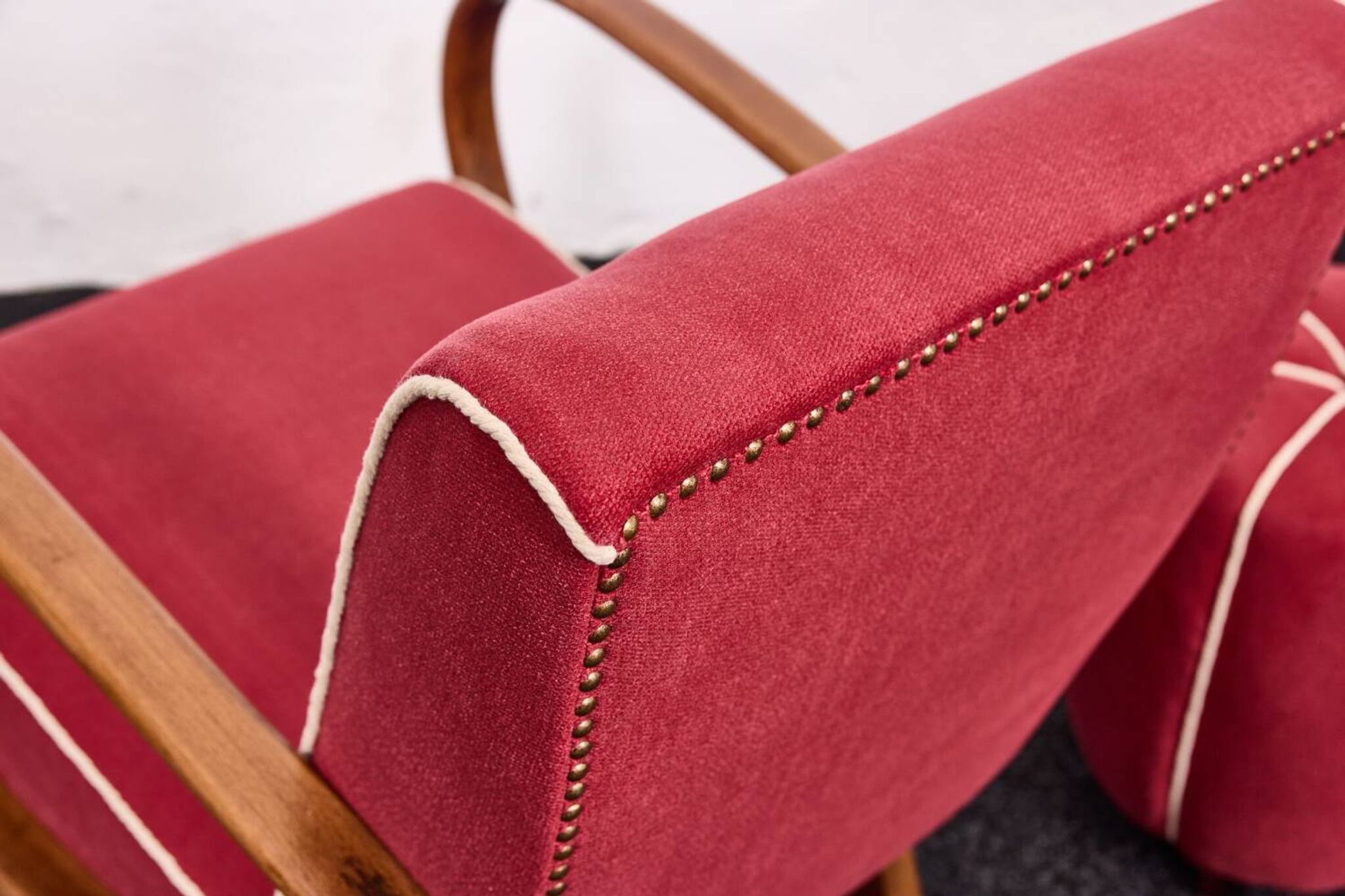 Fauteuils et tabourets Art Déco Jindřich Halabala H-530 années 1940, Up Závody