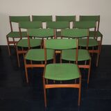 Set of 10 danish teak dining chairs by Erik Buch, 1960