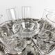 Silver metal and glass caviar serving