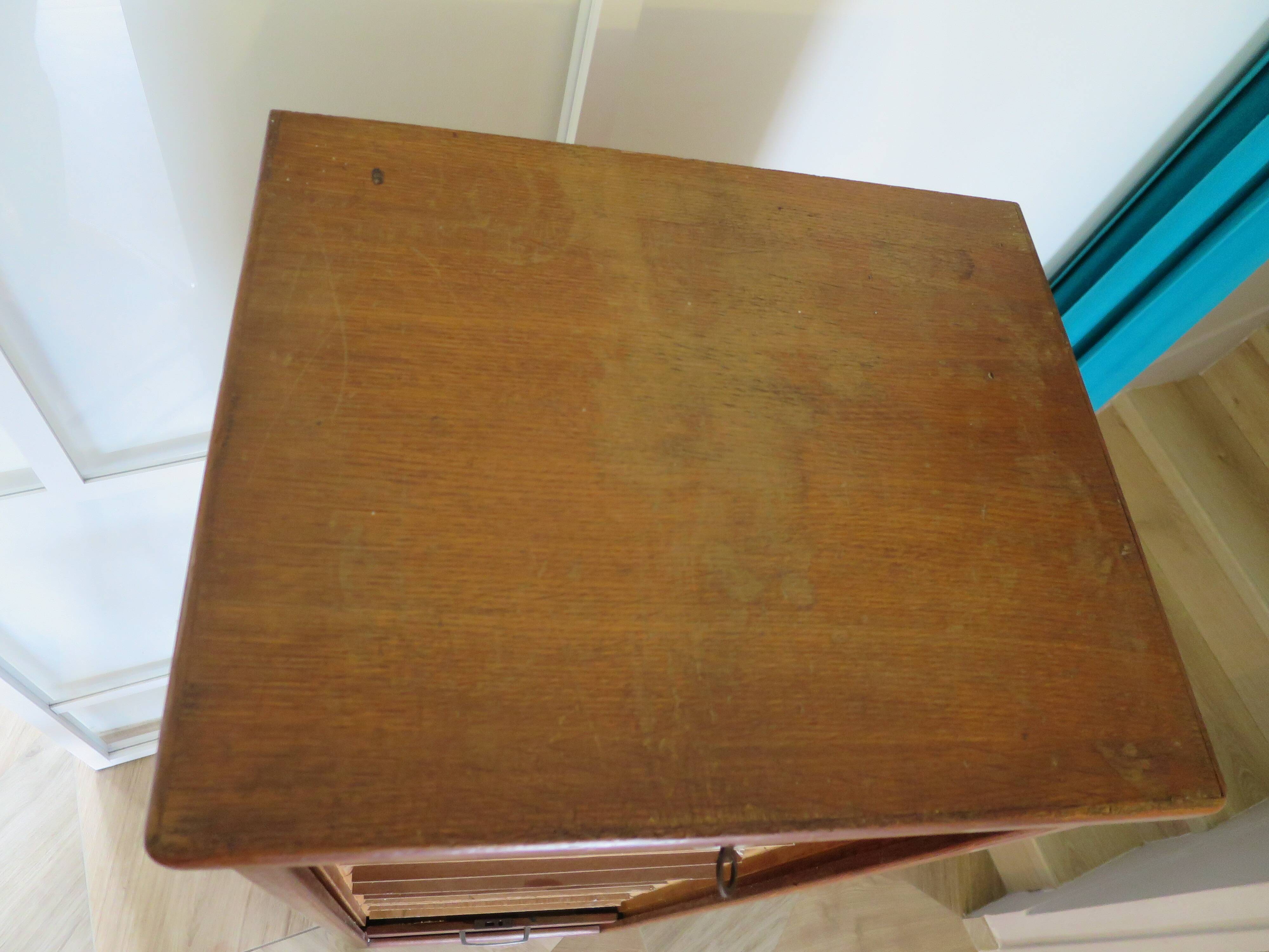 Burwood oak curtain file cabinet, 1960s