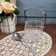 Bayel crystal ice bucket from France with Jean Couzon spoon.
