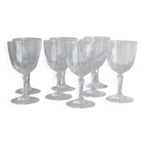 Set of 8 chiseled crystal wine glasses