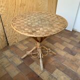 Table ronde en châtaignier vintage