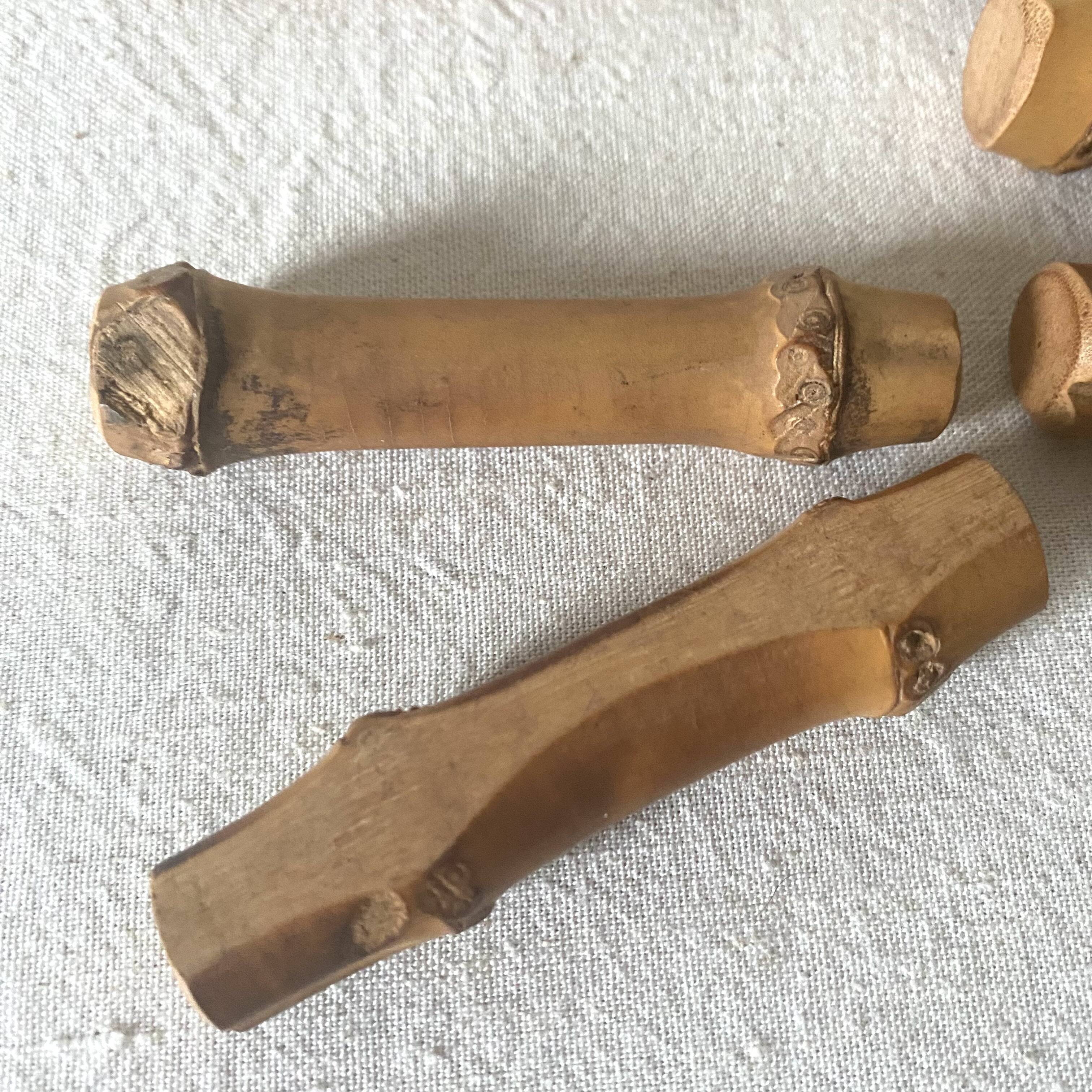 Vintage bamboo wooden knife holder