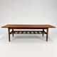 Table basse en palissandre et cuir du milieu du siècle par Topform, années 1960