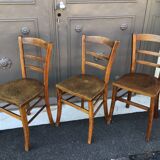 3 chaises bistrot vintage