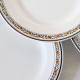 Set of 4 dinner plates, Digoin Sarreguemines, Valence model