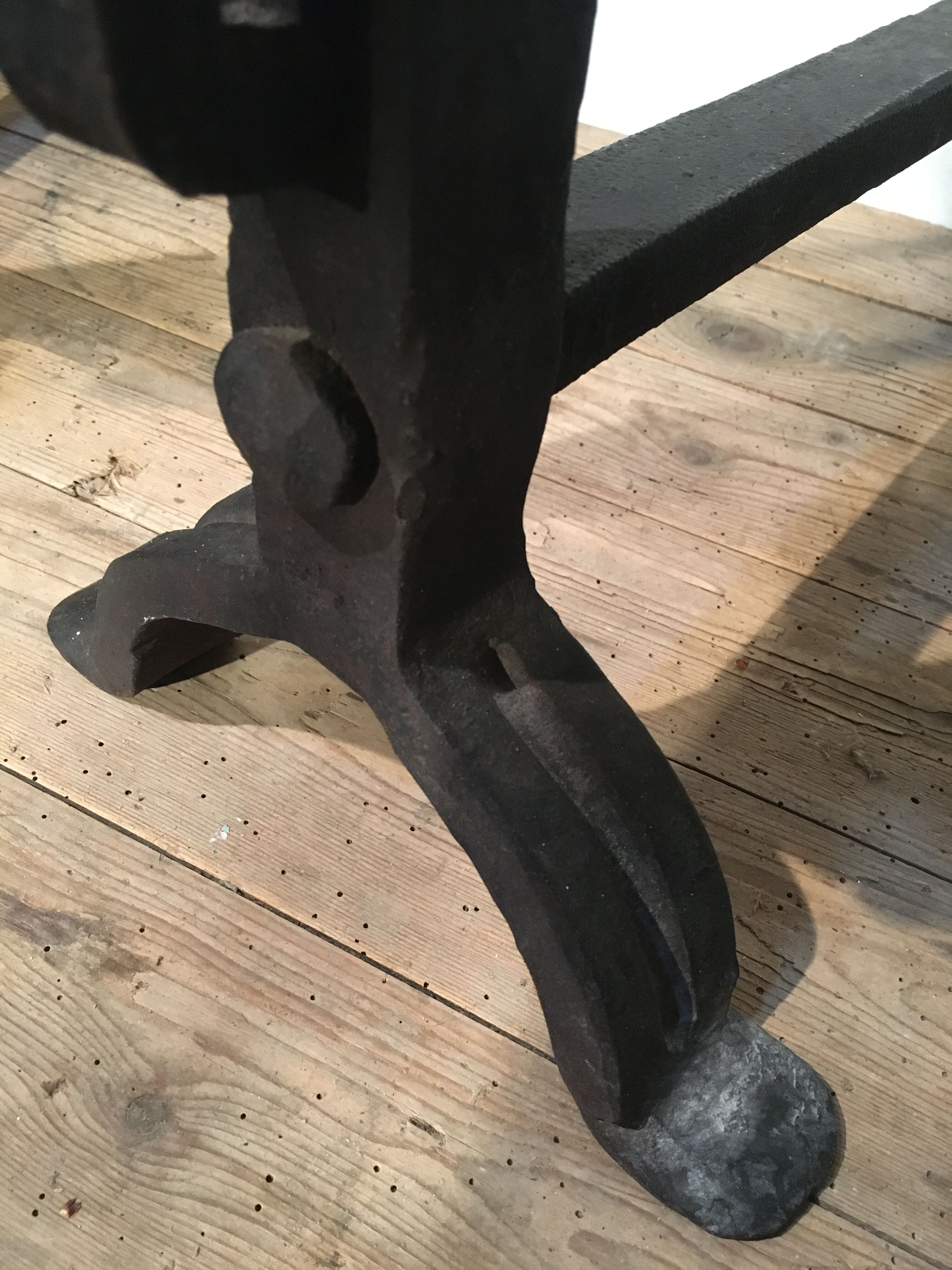Pair of wrought iron fire tongs
