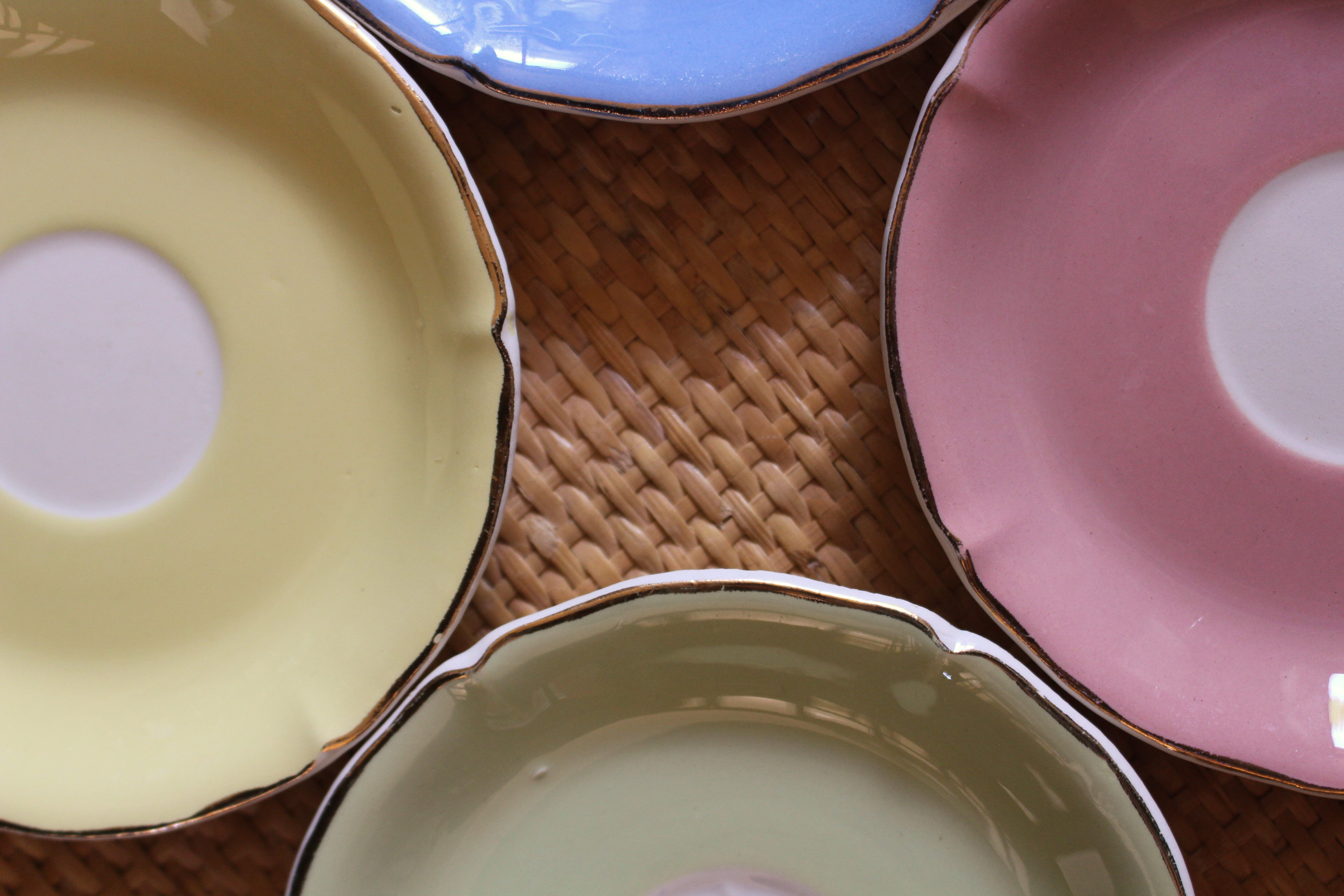 Lot 4 saucers Céranord Saint Amand Trianon