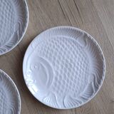 Set 5 assiettes poisson porcelaine blanche