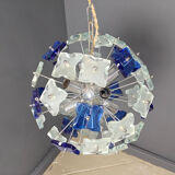 Hammered glass chandelier, 1970s