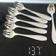 6 Oyster forks, Art Deco period 1930 - solid silver, initials YD