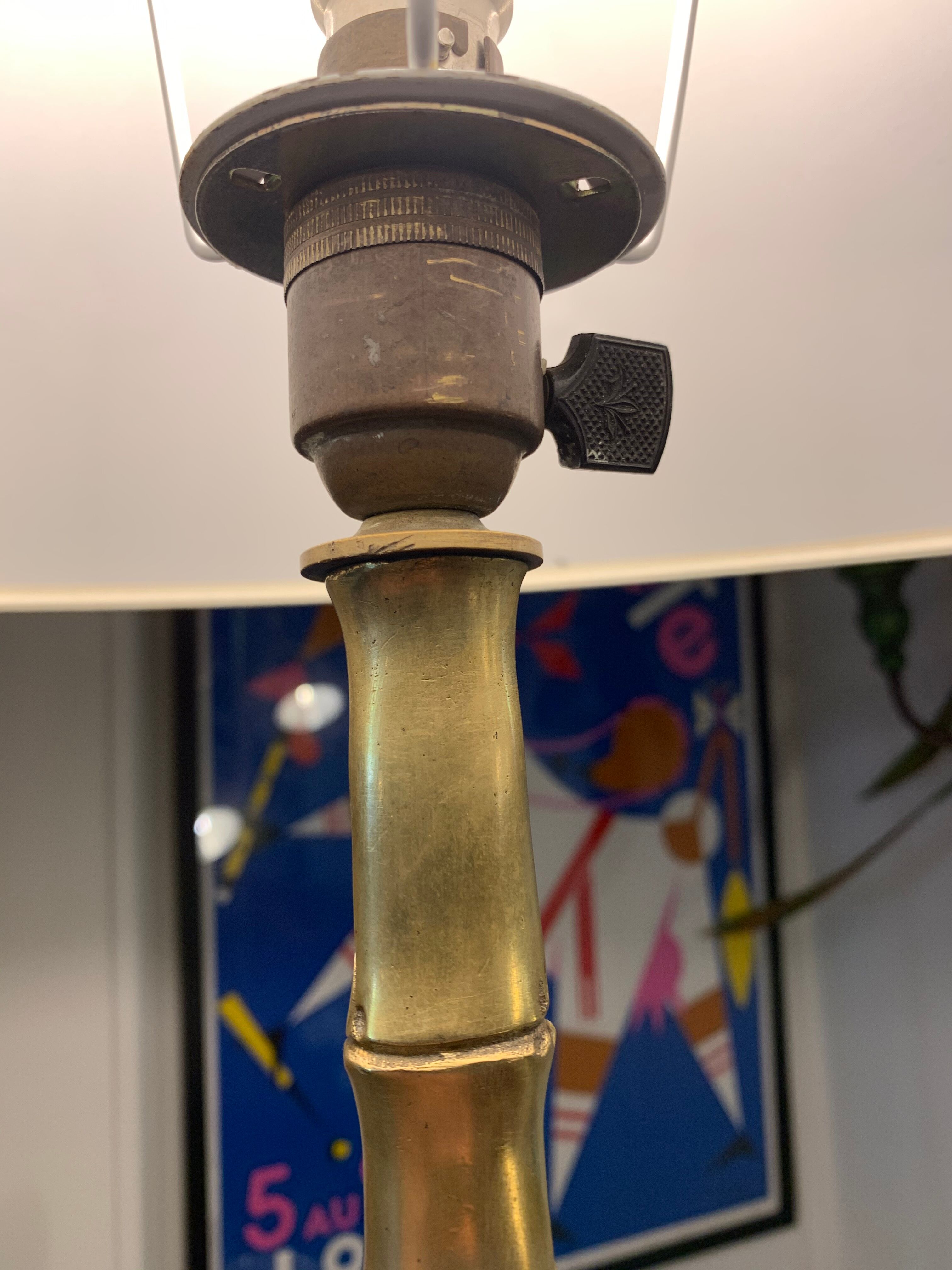 Bamboo bronze  lamp 1950