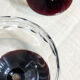 6 Art Deco glasses, purple foot