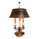 Gilded bronze and painted tin bouillotte lamp