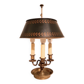 Gilded bronze and painted tin bouillotte lamp